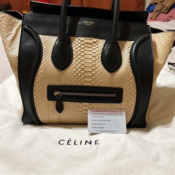 Celine python large Tote - Picture 2 of 9